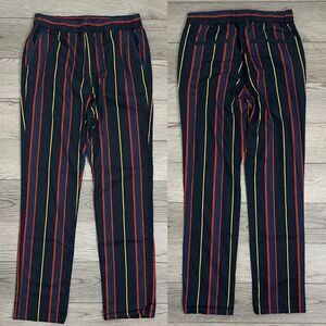 ASOS Men Size 29 Blue Pull On Straight Stripped Trouser Ankle Pant Office Preppy